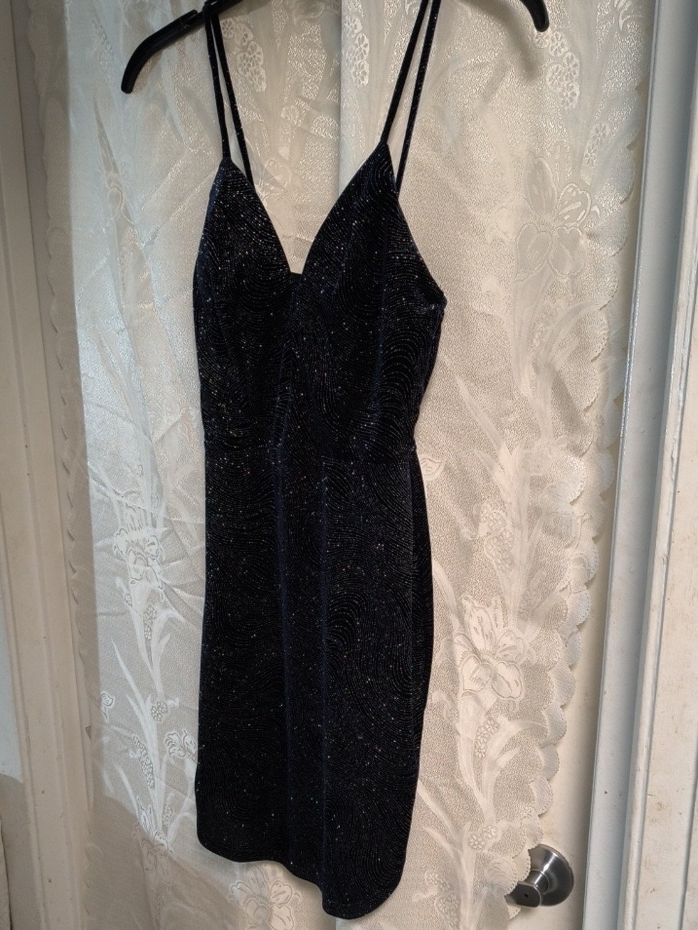 #Windsor #Navy #Spatkle  #V-Neck Slip Dress